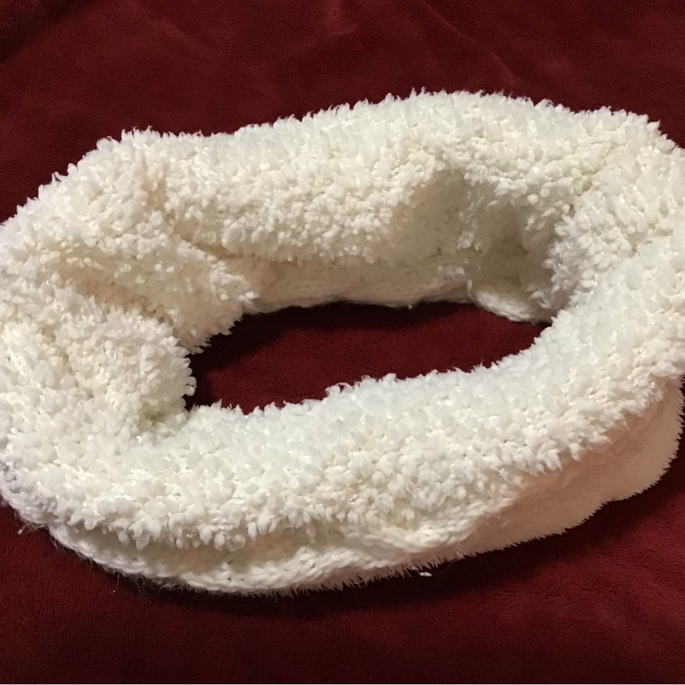 White Knit Infinity Scarf for Women